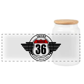 LA ROUTE 36 - Boîte à biscuits avec couvercle en bois - blanc - Devant