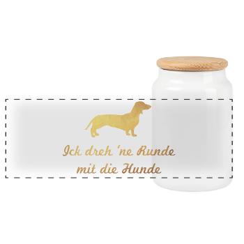 cool Quote Hunde Gold Hundeliebe Hund Fan Besitzer - Panorama Keksdose mit Holzdeckel - Weiß - Vorne