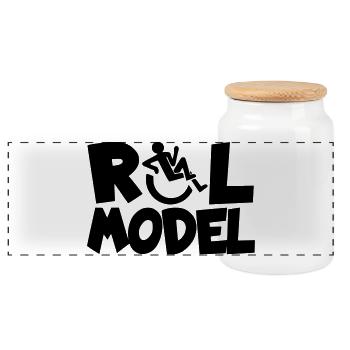 Jeder Rollstuhlfahrer ist ein Vorbild * - Panorama Keksdose mit Holzdeckel - Weiß - Vorne