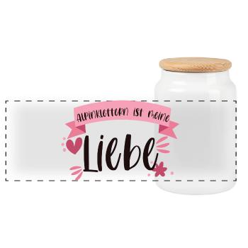 Klettern Alpinklettern Liebe Berge Alpin Geschenk - Panorama Keksdose mit Holzdeckel - Weiß - Vorne