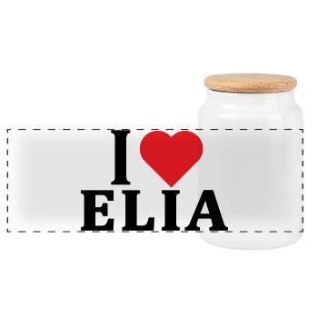 T-Shirt Ich liebe Elijah T-Shirt Geschenkidee - Panorama Keksdose mit Holzdeckel - Weiß - Vorne