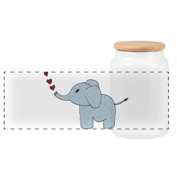 elefant elefantenhaut - Panorama Keksdose mit Holzdeckel - Weiß - Vorne