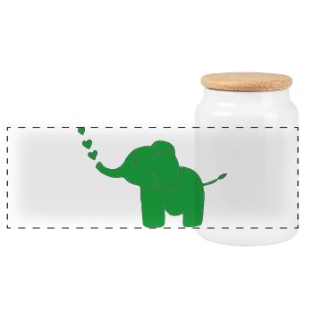 Vert éléphant - Boîte à biscuits avec couvercle en bois - blanc - Devant