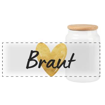 Braut Jungesellinnenabschied - Panorama Keksdose mit Holzdeckel - Weiß - Vorne
