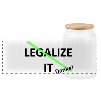 Legalize it weed Marihuana - Panorama Keksdose mit Holzdeckel - Weiß - Vorne