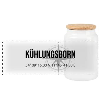 Koordinaten Kühlungsborn - Panorama Keksdose mit Holzdeckel - Weiß - Vorne