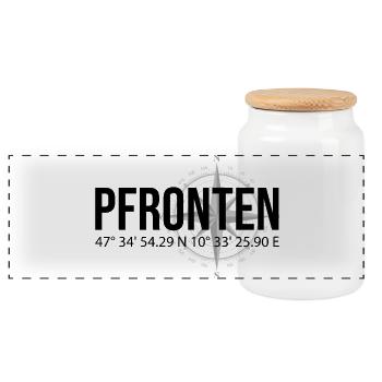 Koordinaten Pfronten - Panorama Keksdose mit Holzdeckel - Weiß - Vorne