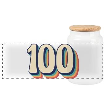 Vintage Rétro Numéro 100 cent T-Shirt - Boîte à biscuits avec couvercle en bois - blanc - Devant