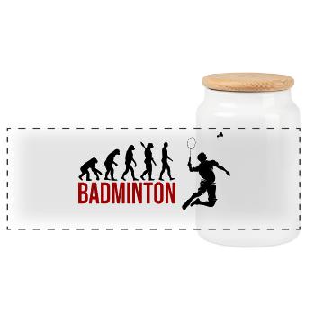 Evolution Badminton - Panorama Keksdose mit Holzdeckel - Weiß - Vorne
