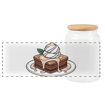 Brownie chaud - Boîte à biscuits avec couvercle en bois - blanc - Devant