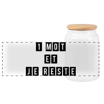 1 Mot et Je Reste Un Seul Mot - Boîte à biscuits avec couvercle en bois - blanc - Devant