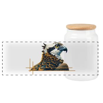 Magnifique faucon - Boîte à biscuits avec couvercle en bois - blanc - Devant