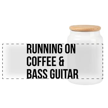 guitare basse - Boîte à biscuits avec couvercle en bois - blanc - Devant