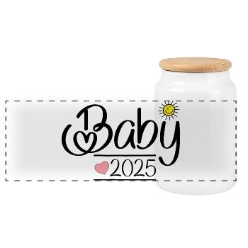 Baby 2025 - Panoramic Cookie Jar with Wooden Lid - white - Front