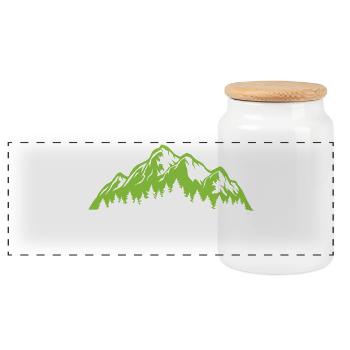 Trail Running - Panoramic Cookie Jar with Wooden Lid - white - Front