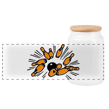 Cône - Boîte à biscuits avec couvercle en bois - blanc - Devant