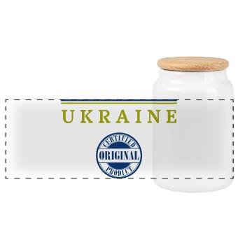 Ukrainische Flagge, ich liebe die Ukraine - Panorama Keksdose mit Holzdeckel - Weiß - Vorne