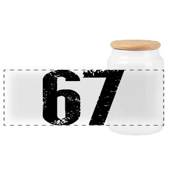 Justaucorps à 67 chiffres - Boîte à biscuits avec couvercle en bois - blanc - Devant