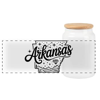 Arkansas - Souvenir USA State Design - Boîte à biscuits avec couvercle en bois - blanc - Devant