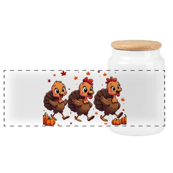 Bébé dinde de Thanksgiving - Boîte à biscuits avec couvercle en bois - blanc - Devant