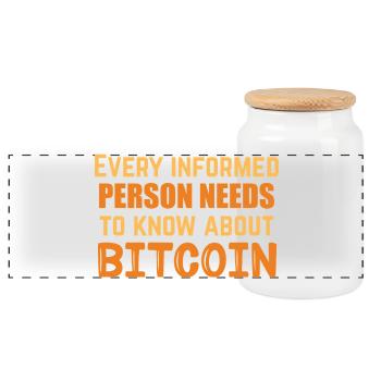 Bitcoin informé - Boîte à biscuits avec couvercle en bois - blanc - Devant