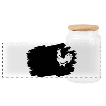 Midnight Glyphs Emblem - Panoramic Cookie Jar with Wooden Lid - white - Front