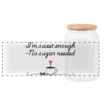Diabetes awareness tshirt - funny quote - Panoramic Cookie Jar with Wooden Lid - white - Front
