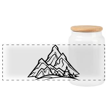 Berge - Panorama Keksdose mit Holzdeckel - Weiß - Vorne