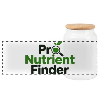 Pro Nutrient Finder Dietitian Expert Professional  - Panoramic Cookie Jar with Wooden Lid - white - Front
