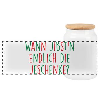 Cadeaux de Noël - Boîte à biscuits avec couvercle en bois - blanc - Devant