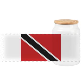 Drapeau de Trinité-et-Tobago - Boîte à biscuits avec couvercle en bois - blanc - Devant