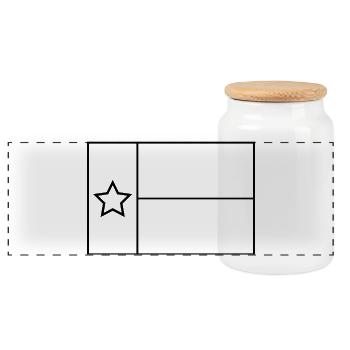 Profil du drapeau du Texas - Boîte à biscuits avec couvercle en bois - blanc - Devant