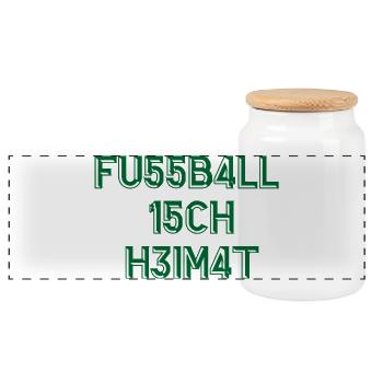 Football is a home football fan - Panoramic Cookie Jar with Wooden Lid - white - Front