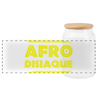 AFRO-DISIAQUE! - Panoramic Cookie Jar with Wooden Lid - white - Front