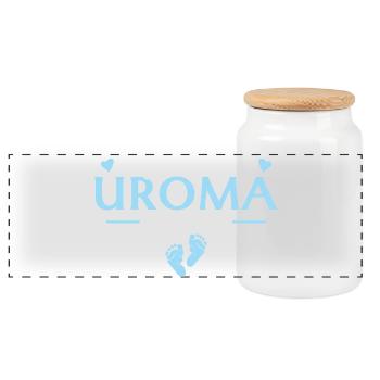 Befördert zur Uroma 2026 Babyparty - Panorama Keksdose mit Holzdeckel - Weiß - Vorne