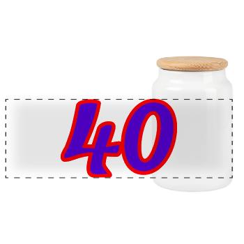 40. 40 ANS. 40e ANNIVERSAIRE. ANNIVERSAIRE 40 ANS. - Boîte à biscuits avec couvercle en bois - blanc - Devant