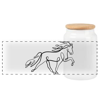 Une phrase islandaise de cheval en tölt - Boîte à biscuits avec couvercle en bois - blanc - Devant