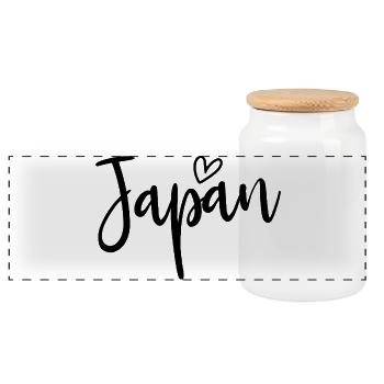 Japan Heart Women's Love Japan - Panoramic Cookie Jar with Wooden Lid - white - Front