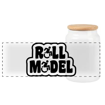 Vorbild. Für den echten Rollstuhlfahrer # - Panorama Keksdose mit Holzdeckel - Weiß - Vorne