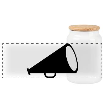 megaphone - Panoramic Cookie Jar with Wooden Lid - white - Front