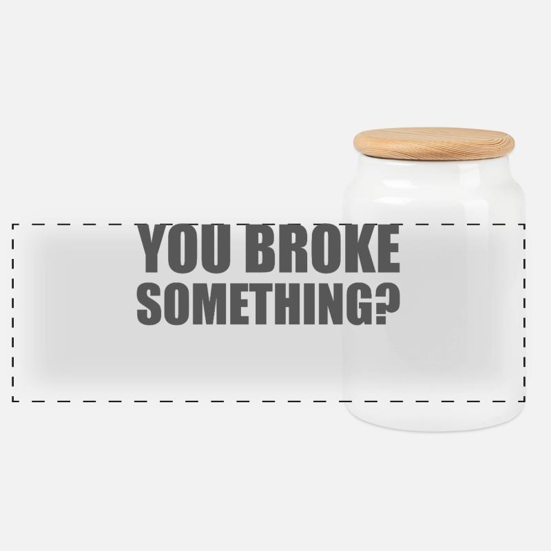 You broke something? Car lover car guy mechanic - Panorama Keksdose mit Holzdeckel - Weiß