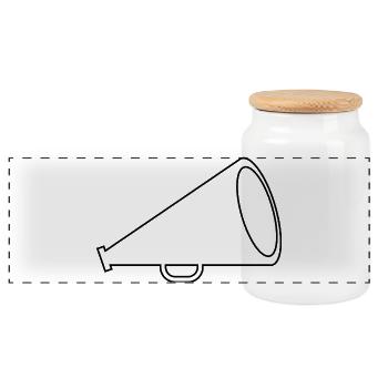 megaphone - Panoramic Cookie Jar with Wooden Lid - white - Front