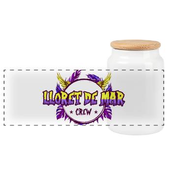 Lloret De Mar Crew Bunt - Panorama Keksdose mit Holzdeckel - Weiß - Vorne