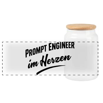Prompt Engineer im Herzen - Panorama Keksdose mit Holzdeckel - Weiß - Vorne