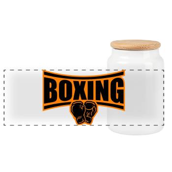 Boxing Boxen - Panorama Keksdose mit Holzdeckel - Weiß - Vorne