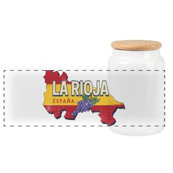 La Rioja Spanien Retro Region Reben Vintage Wein - Panorama Keksdose mit Holzdeckel - Weiß - Vorne