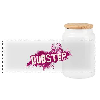 Dubstep graffiti grunge - Boîte à biscuits avec couvercle en bois - blanc - Devant