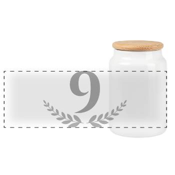 9 - Boîte à biscuits avec couvercle en bois - blanc - Devant