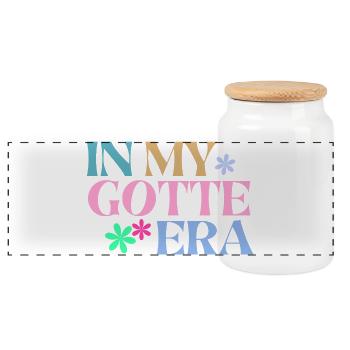 In My Gotte Era Shirt – Godmother Gift Gotti - Panoramic Cookie Jar with Wooden Lid - white - Front
