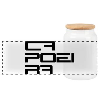 Capoeira Modern Style - Panorama Keksdose mit Holzdeckel - Weiß - Vorne